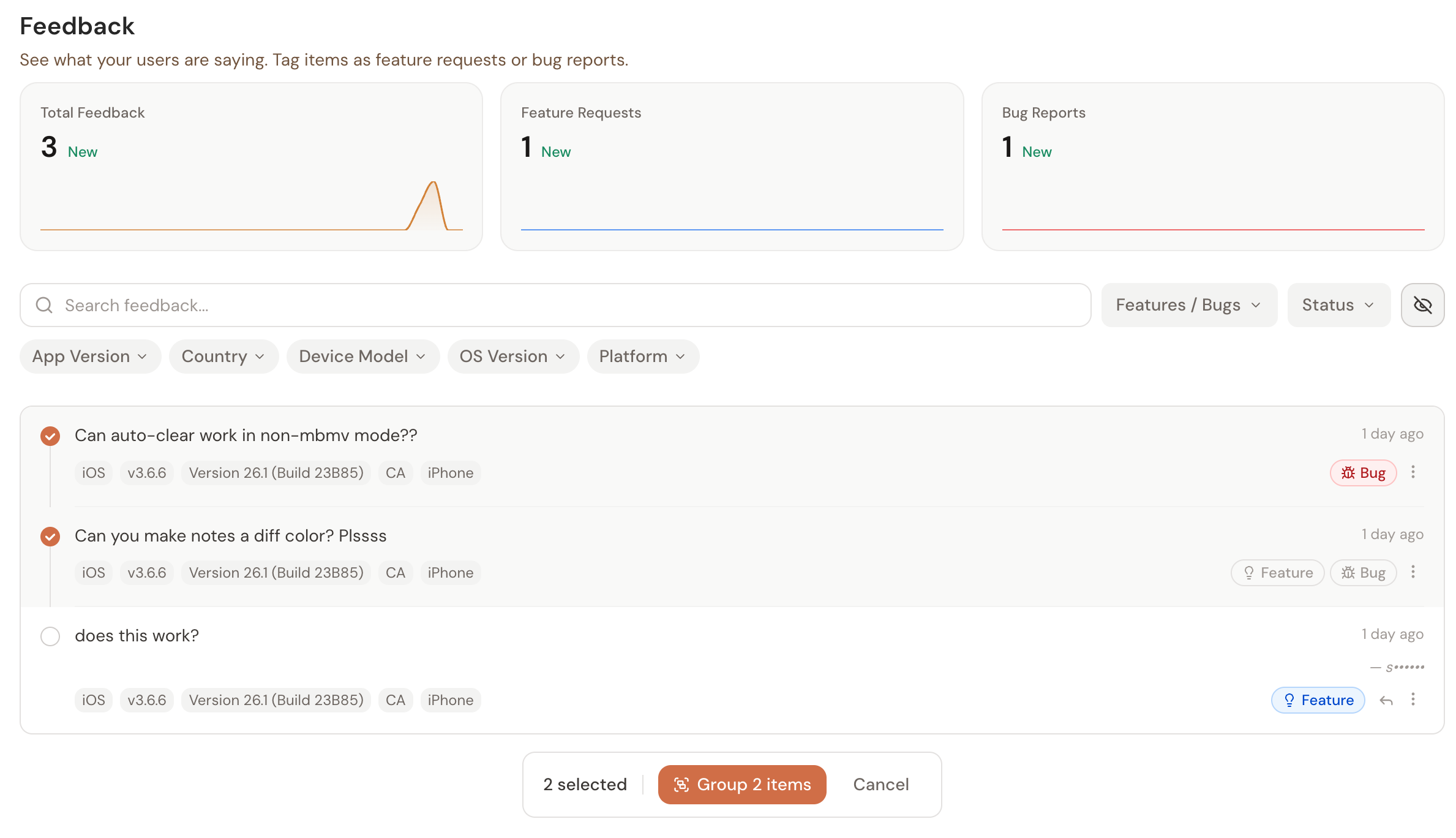 SideKit Feedback Center